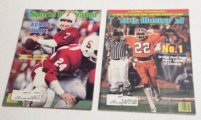2 De Colección 1982 Sports Illustrated Mags-PERRY TUTTLE Orange Bowl/JOHN ELWAY Stanford Foto 1 de 3