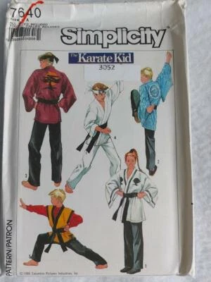 Simplicity 7640 Child's "Karate Kid" Costume Patterns Size S-M-L-XL    1986 - Image 1 of 2