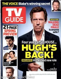 COLLECTIBLE TV GUIDE - BLAKE SHELTON - HUGH LAURIE COVER- WALKING DEAD FINALE - Imagen 1 de 1