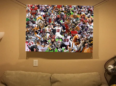 HUGE 44x31 TAMPA BAY BUCCANEERS vinyl POSTER Football  John Lynch Tom Brady art! Cover