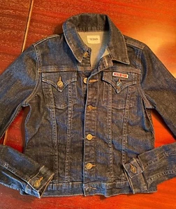 Hudson Blue Jean Jacket Boys Size Large Dark Denim Button ~ EUC - Picture 1 of 13