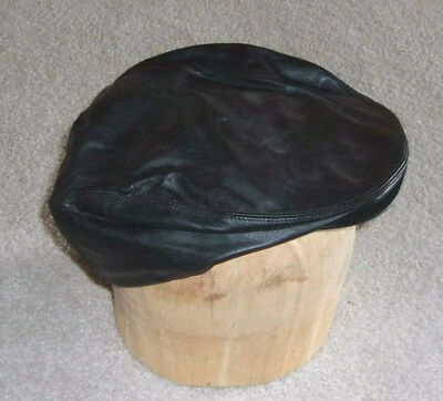 DE COLECCIÓN CUERO SUAVE A ADAMS & SPIRE NEWSIE NEWSBOY GORRA SOMBRERO MOTERO ESTATE BONITO 7? Foto 1 de 4