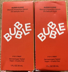 2x Bubble Skincare Super Clear Acne Treating Serum Cruelty-free All Skin 1fl oz - Picture 1 of 1