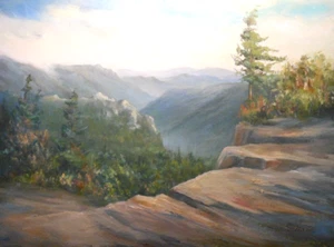 South Korea National Park 9x12 original oil painting by artist Celene Farris  - Picture 1 of 3