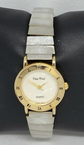 Ladies Pierre Nicol Gold Tone White Abalone Flex Band Analog Watch E6 - Picture 1 of 10