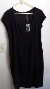 Shape FX Women's Cap Sleeve Boat Neck Dress Black Size 16 NWT - Picture 1 of 3