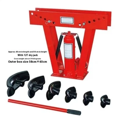 12 Ton Pipe Bender Manual Hydraulic Piping Bending Exhaust Tube Fabric W/6 Dies - Image 1 of 4