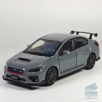 1:32 Subaru WRX STI Model Car Alloy Diecast Vehicle Collection Kids Gift Gray - Image 1 of 4