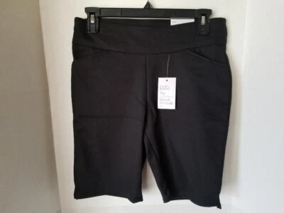 Croft & Barrow Pull-On Elastic Waist Mid Rise Black Bermuda Shorts Size 4P - NWT - Image 1 of 2