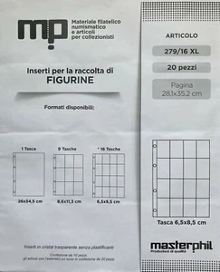 MASTERPHIL pacco da 20 fogli 279/16 Tasche XL Figurine Calciatori Panini - Picture 1 of 1