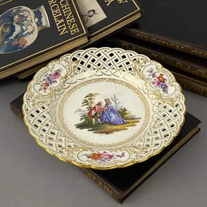 Antique Helena Wolfsohn Meissen style Plate 19thc Rococo German Porcelain - Picture 1 of 15