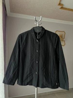 OSKA 99% COTTON BUTTON BLAZER JACKET BLACK LONG SLEEVE OVERSIZED WOMENS SIZE 2 - Image 1 of 4