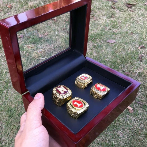 4 Pcs Set Rings Nebraska Cornhuskers Game Collectors Ring Football Champions Fan Cover