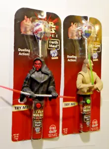 Star Wars Episode 1 Spin Pop Candy Qui Gon Jinn & Darth Maul Dueling Action EX! - Picture 1 of 6