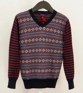 NWT Paul Smith Junior Boy's Blue /Deep Merlot Pullover Sweater Size 6 $ 125.0 - Picture 1 of 10