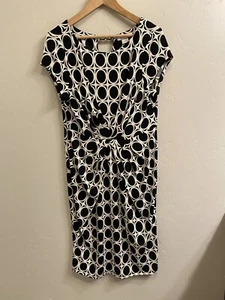 Vestido Vaina LIZ CLAIBORNE Para Mujer Talla Grande Blanco y Negro Detalle Torcido - Imagen 1 de 14