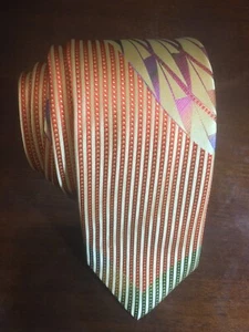 Steven Land Dynamic Stripes Multicolor Pattern Men's Tie. - Picture 1 of 3
