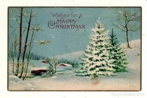 POSTAL ILUSTRADA WISHES FOR A HAPPY CHRISTMAS POST CARD.USA. 1936. ESCRITA.B - Picture 1 of 2