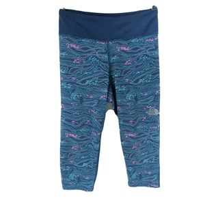 The North Face Girls Blue Pink Size Large 14/16 24x16 Flashdry Capri Leggings - Picture 1 of 7