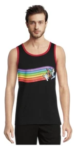 XL Marvel Comics Deadpool Pride Rainbow Unicorns Men's Tank Top Black Tee Shirt - Picture 1 of 6
