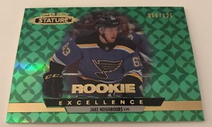 NHL Card,Jake Neighbours,Green xxx/125 Rookie Excellence,Stature 2021-22,Blues 