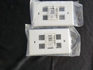 Wall Plate for Cat5e Cat6 Cat7 Keystone RJ45 Jack/BNC White 6 Ports Hole Lot - Bild 1 von 1