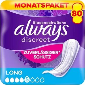 Always Discreet Long Incontinence Pads 80 Pack (4x20) – Monthly & Absorbent - Bild 1 von 8
