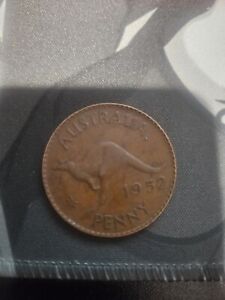 1952 Australian Penny King George VI Coin Perth