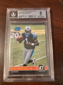 2011 POP 2 CAM NEWTON DONRUSS ROOKIE RC #RR1 BGS 9 MINT! ** HEISS!** - Bild 1 von 3