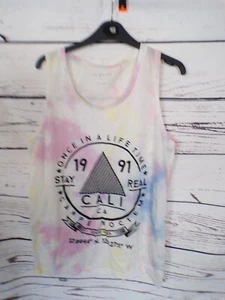 MENS PRIMARK MULTICOLOURED TYE DYE MOTIF VEST TOP SIZE SMALL - Picture 1 of 4