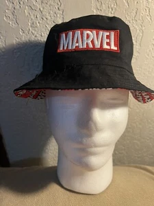 Marvel Kids Reversible Bucket Hat Black And Red ONE SIZE - Picture 1 of 6