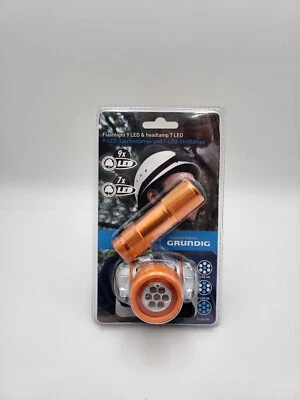 Grundig LED Lampen Set (Stirnlampe / Kopflampe und Taschenlampe) - 5 Farben