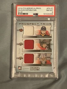 2014 ITG Heroes & Prospect Trios Conor McDavid RC Jersey #P3-07 • Blue • POP 1 - Picture 1 of 3