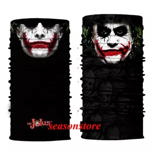 2pc Joker Face Sun Scarf Neck Gaiter Balaclava Neckerchief Bandana Headband Tube - Picture 1 of 7
