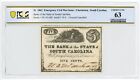 1862 5c The Bank of the State of SOUTH CAROLINA Note - CIVIL WAR Era PCGS CU 63