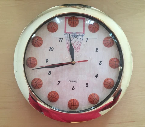 Vintage Basketball Wall Clock - Personalize with Name or Team Cover