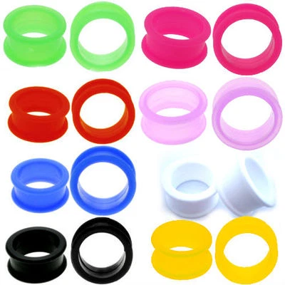 PAIR-LARGE FLARE SOFT Silicone Ear Skins-Ear Gauges-Soft Ear plugs-Ear Tunnels - Image 1 of 4