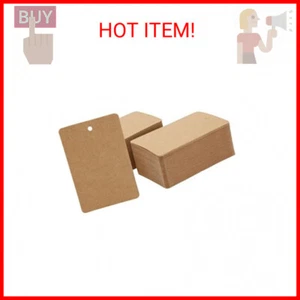 Juvale 200-Pack Kraft Paper Tags - Large, Brown, Blank Retail or Gift Tag with H - Picture 1 of 2