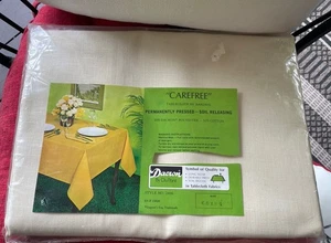 NOS VTG Bardwil Carefree Tablecloth 60x84 Rectangle Dupont Dacron Cream Beige - Picture 1 of 5