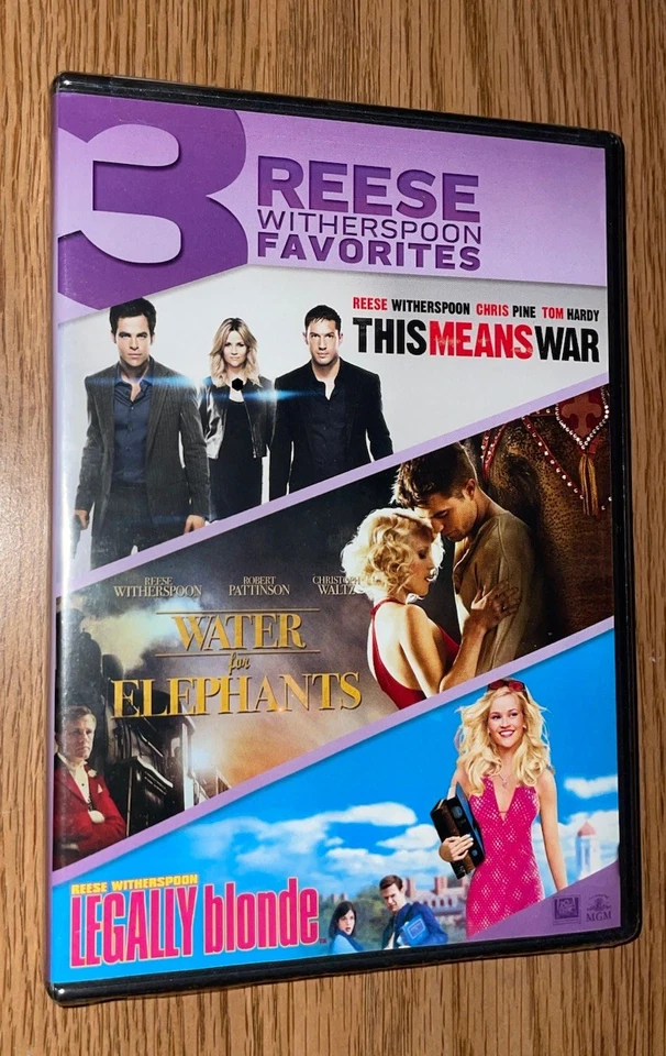 THIS MEANS WAR WATER FOR ELEPHANTS & LEGALLY BLONDE DVD REESE WITHERSPOON  NEW - Image 1 of 2