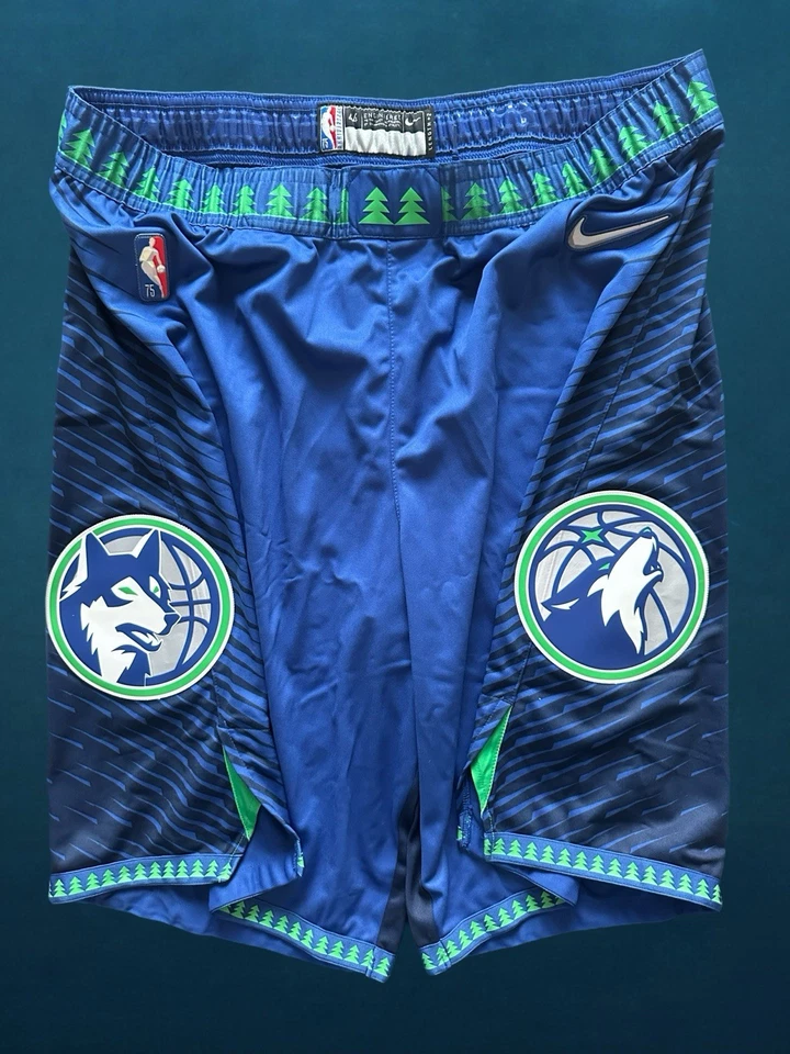 Pantalones Cortos Nike Timberwolves Team Emitidos Auténticos Ciudad 75th Remix Pantalones Cortos 44+2 Foto 1 de 4
