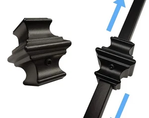 Vierkant Baluster Halsbänder mit Sechskantschraube für 1/2" Eisen Baluster - Satinschwarz - 8 Stück - Bild 1 von 18