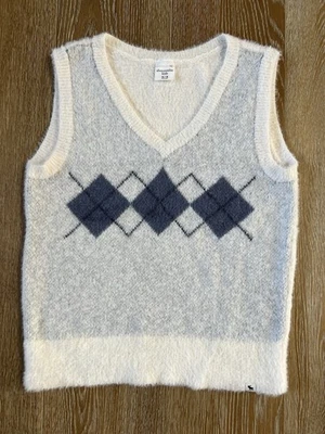 Chaleco Suéter Abercrombie Niños Niñas Marfil Argyle Talla 15/16 Usado en Excelente Condición Foto 1 de 4