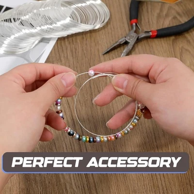 100 Loop Wire Bracelet Memory Wire Bracelet Wire for Beads Jewelry Wire Silver - Image 1 of 4