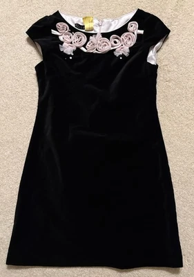Biscotti Collezioni Black Velvet Dress Girls Size 10 - Image 1 of 4