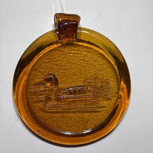 Glass Loon Brown Suncatcher Duck Amber - Picture 1 of 1