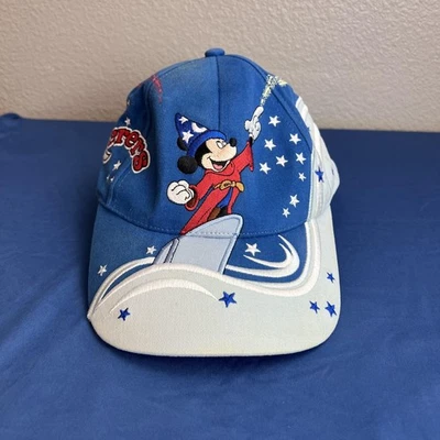 Gorra de colección Disney World con correa trasera brujo Mickey Mouse estrellas bordadas Foto 1 de 4
