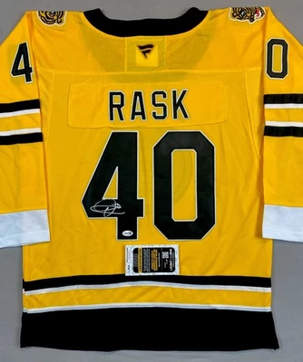 CAMISETA AMARILLA DE FANÁTICOS BOSTON BRUINS- TUUKKA RASK AUTÓGRAFO #40 JSA CI33475 Foto 1 de 4