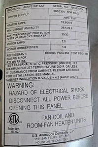 ACNF311016AA Blower Assembly Fan Coil Unit - ZW601B506001 MOTOR FREE SHIP ! - Bild 1 von 14