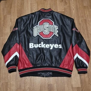 Chaqueta de cuero vintage Ohio State Buckeyes para hombre talla XLarge G-III - Imagen 1 de 8